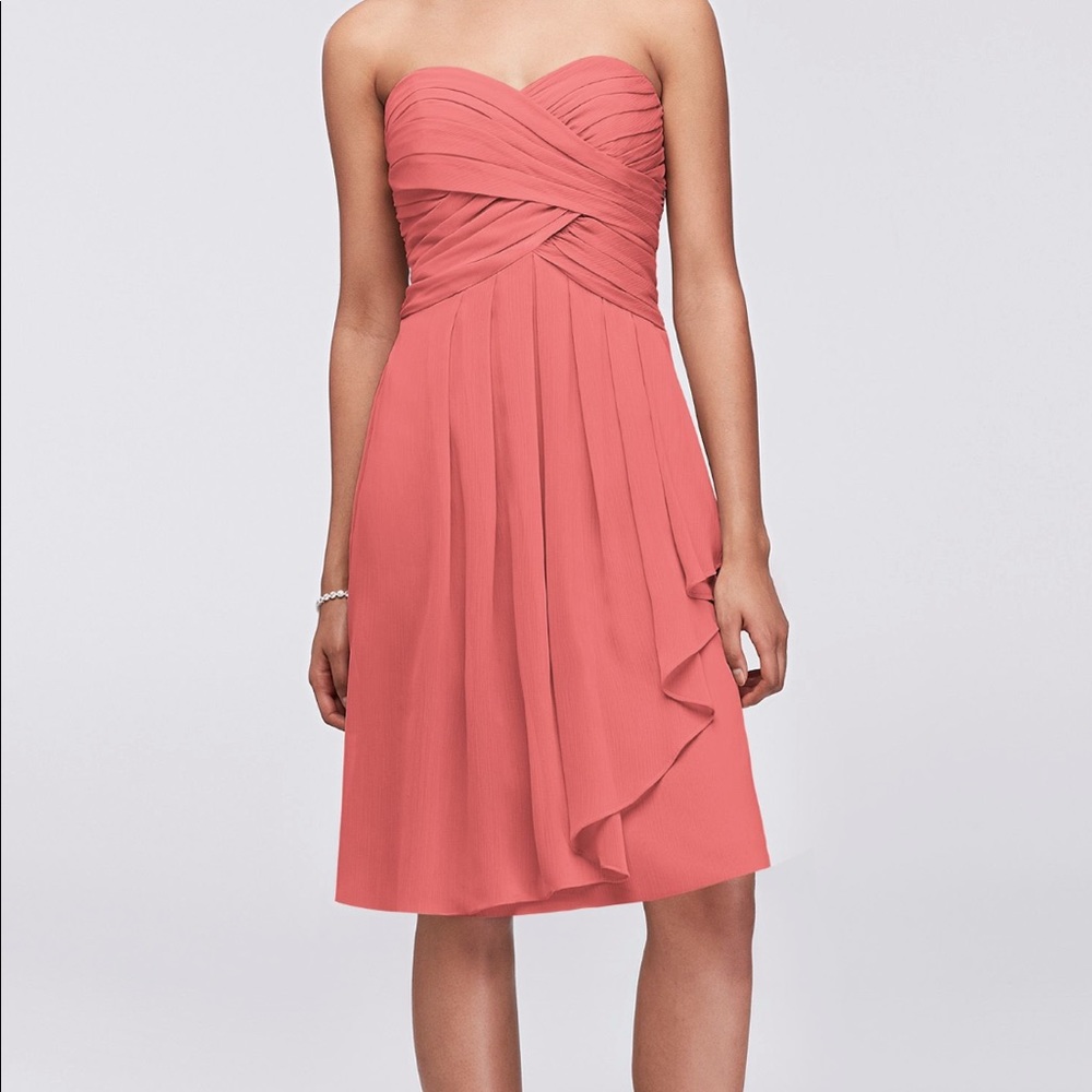 New David’s Bridal Short Crinkle Chiffon Dress 12